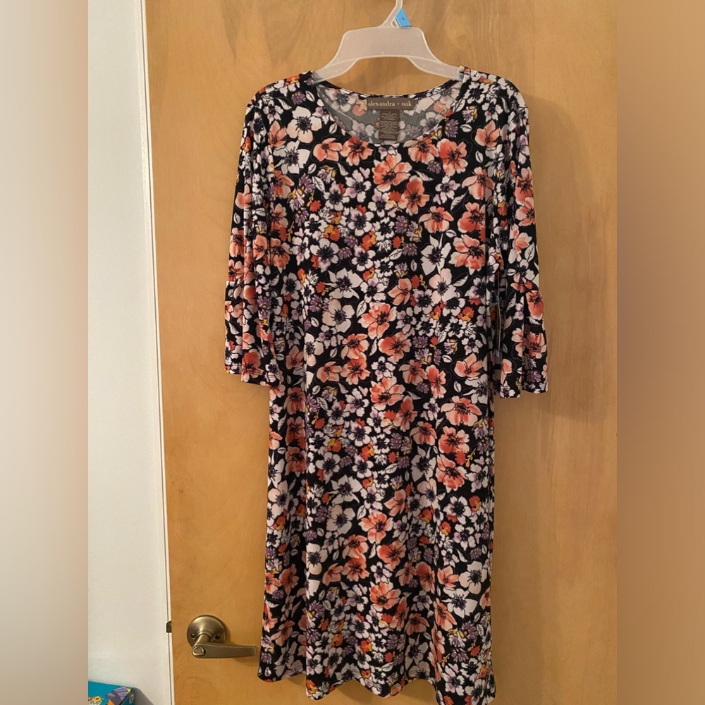 Alexander + Oak Women's Size Large - Soft Silky Stretch Boat Neck Dress …